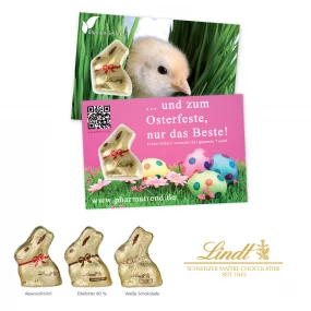 Promotion-Card mit Goldhase von Lindt