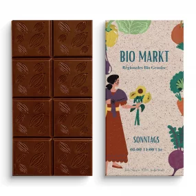 BIO chocolate bar in cocoa shell carton 75g