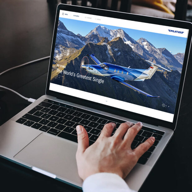 Pilatus Website mit den Produkten vom Pandinavia 